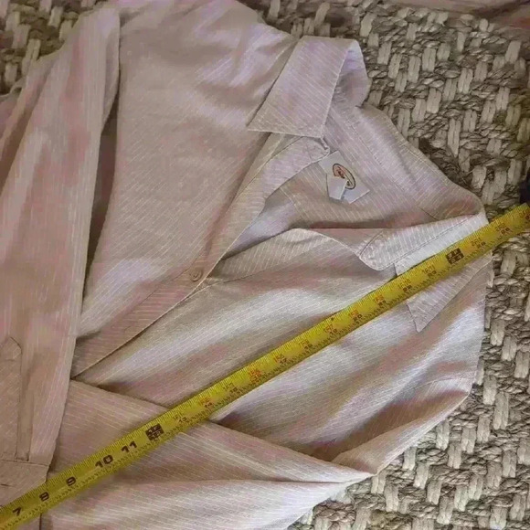 Talbot's Peach Striped Women's Shirt - Picture 7 of 7